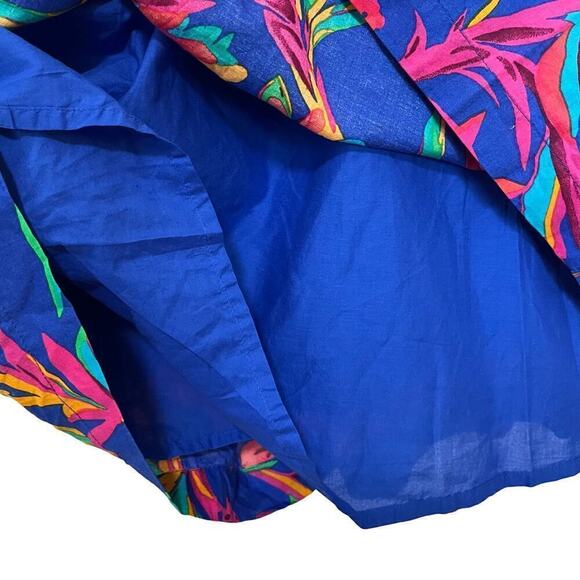 J. Crew Square Neck Floral Tropical Midi Dress Size 14 Blue Dark Peo Event NEW - Picture 4 of 8